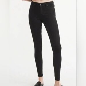 Abercrombie Black Denim Harper Jeans Stretch Jeggings Size 00 Short